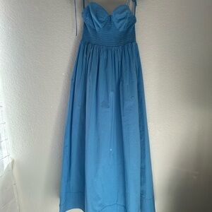 STAUD Blue Landry Maxi Dress with Smocked Bodice